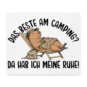 Camping Da hab ich meine Ruhe Capybara Liegestuhl - Mousepad (Querformat) - Weiß - Vorne
