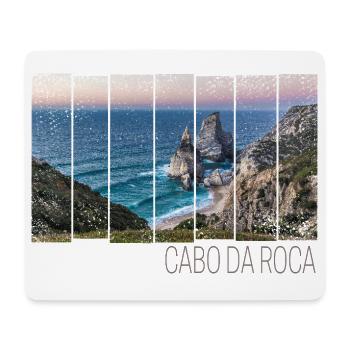 Cabo da Roca in Portugal mit Praia da Ursa Strand - Mousepad (Querformat) - Weiß - Vorne