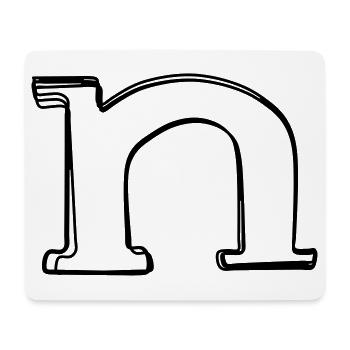 Kleinbuchstabe n handgezeichnet - Mousepad (Querformat) - Weiß - Vorne
