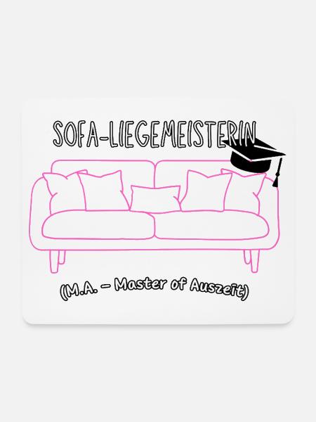 Sofa-Liegemeisterin - Mousepad (Querformat) - Weiß