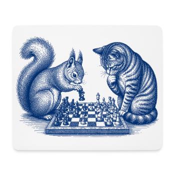 Eichhörnchen Katze Schach - Mousepad (Querformat) - Weiß - Vorne