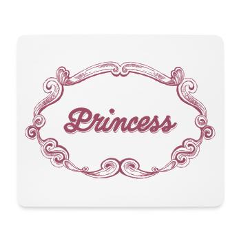 Rosa Prinzessin Schnörkelrahmen - Mousepad (Querformat) - Weiß - Vorne