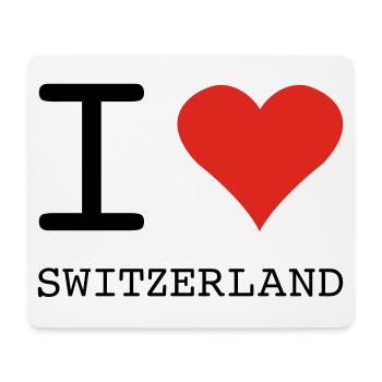 I LOVE SWITZERLAND - Mousepad (Querformat) - Weiß - Vorne