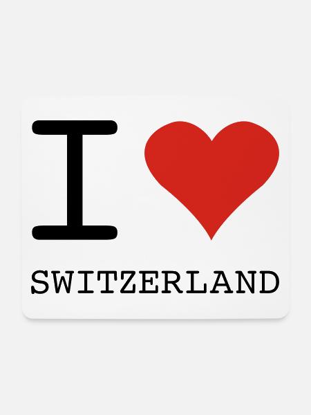 I LOVE SWITZERLAND - Mousepad (Querformat) - Weiß