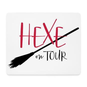Hexe on tour - Party, Fasching, Halloween - Mousepad (Querformat) - Weiß - Vorne