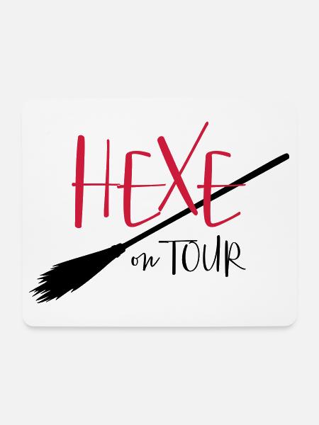 Hexe on tour - Party, Fasching, Halloween - Mousepad (Querformat) - Weiß