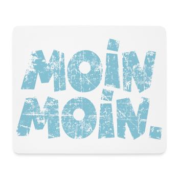 Moin Moin. (Vintage Hellblau) Guten Morgen - Mousepad (Querformat) - Weiß - Vorne