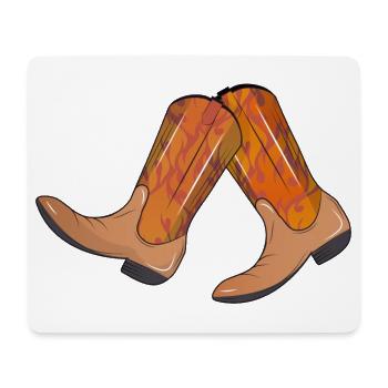 extravagant western boots with flame pattern - Mouse Pad (horizontal) - white - Front