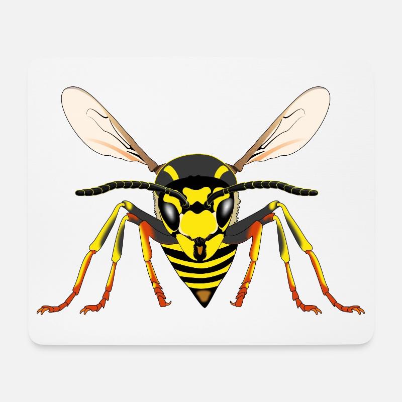Wespe von vorne - Mousepad (Querformat) - Weiß