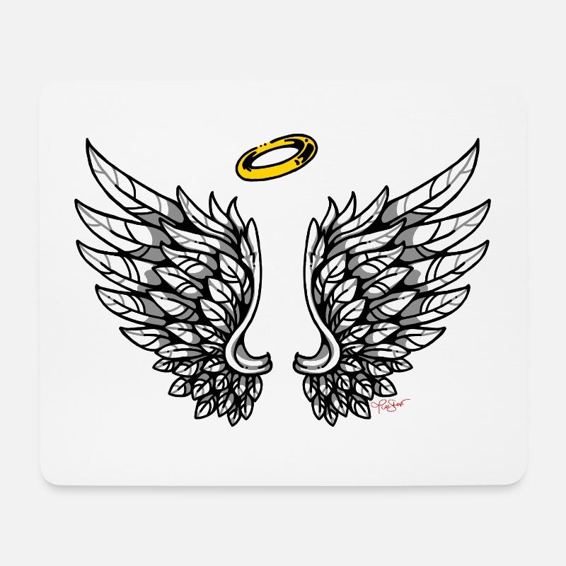 Ailes Ange Ailes Anges - Tapis de souris (format paysage) - blanc