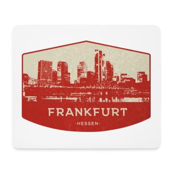 Frankfurt Skyline Rot Badge - Mousepad (Querformat) - Weiß - Vorne