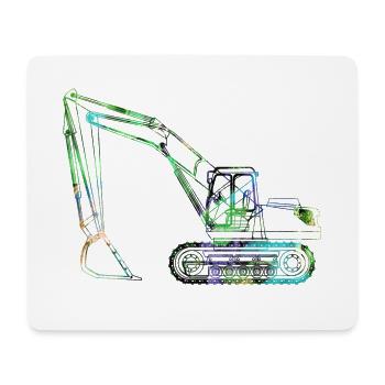 bagger,baufahrzeug,baggerfahren,graffiti,outline - Mousepad (Querformat) - Weiß - Vorne