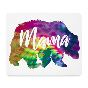 Mamabär Bärin Tie Dye Batik Bär - Mousepad (Querformat) - Weiß - Vorne