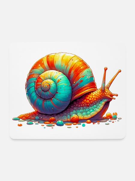 Schnecke - Mousepad (Querformat) - Weiß