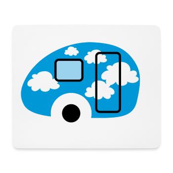 Caravan Wohnwagen Wolken Camper Camping Retro Fan - Mousepad (Querformat) - Weiß - Vorne