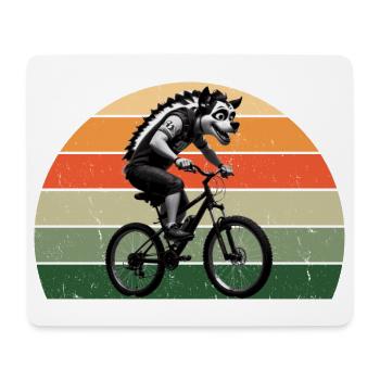 Hyena on a bike in the retro west - Mouse Pad (horizontal) - white - Front