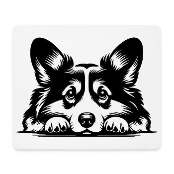 Tête de Corgi Gallois avec Pattes - Tapis de souris (format paysage) - blanc - Devant