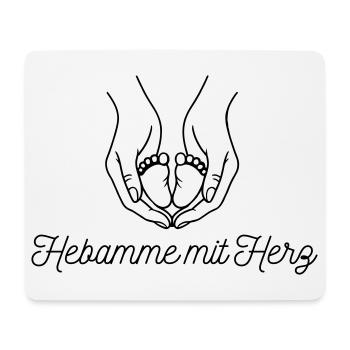 Hebamme mit Herz - personalisierbares Design - Mousepad (Querformat) - Weiß - Vorne