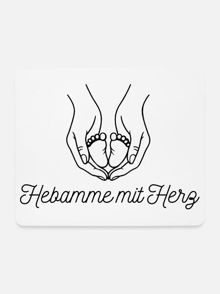 Hebamme mit Herz - personalisierbares Design - Mousepad (Querformat) - Weiß