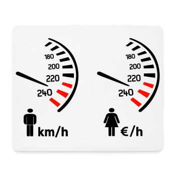 Speedometer km/h and expense meter - Mouse Pad (horizontal) - white - Front