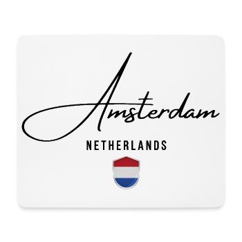 Amsterdam Pays-Bas, j’adore Amsterdam - Tapis de souris (format paysage) - blanc - Devant