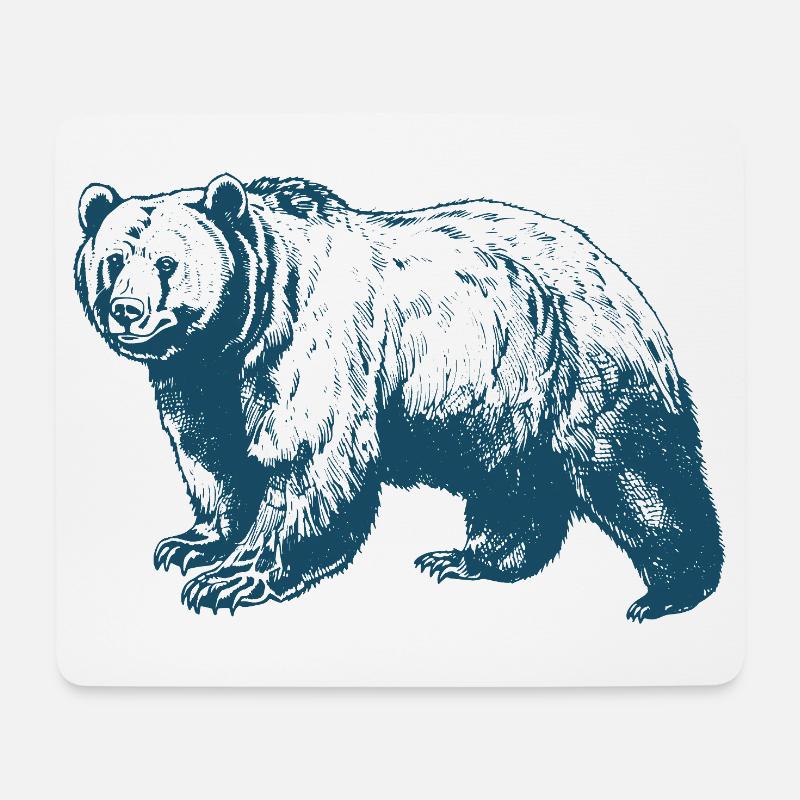 Wildbärenliebhaber, Outdoor Mountains Forest - Mousepad (Querformat) - Weiß