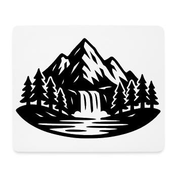 Mountains Landscape Forest Waterfall - Mouse Pad (horizontal) - white - Front