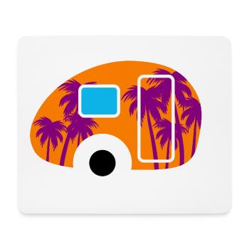 Caravan Palm Trees Holiday South Seas Camping Caravan Fan - Mouse Pad (horizontal) - white - Front