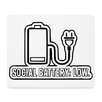 Batterie sociale : faible - Tapis de souris (format paysage) - blanc - Devant