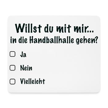 Handballdate Spruch Einladung (Schwarz) - Mousepad (Querformat) - Weiß - Vorne