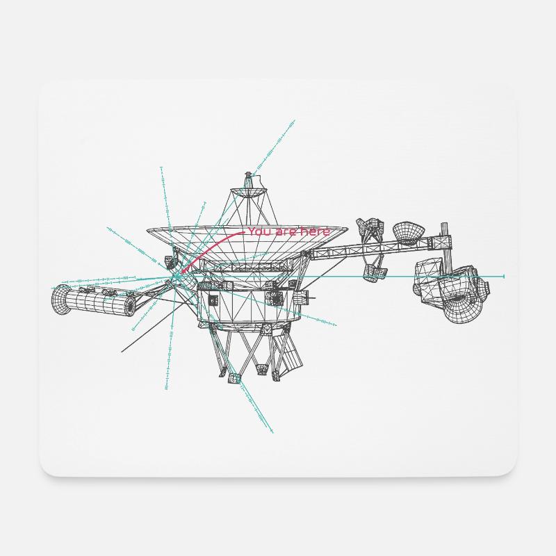 Voyager Pulsarkarte Goldene Schallplatte Raumsonde - Mousepad (Querformat) - Weiß