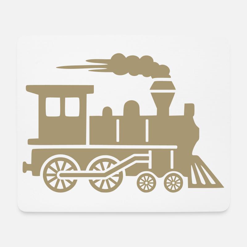 Dampflok Lokomotive Eisenbahn Zug Silhouette Lok - Mousepad (Querformat) - Weiß