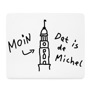Moin Hamburg Michel Plattdeutsch - Mousepad (Querformat) - Weiß - Vorne