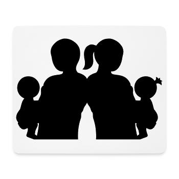 Silhouette familiale Les parents Enfants aiment ensemble - Tapis de souris (format paysage) - blanc - Devant