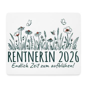 Rentnerin 2026 Zeit zum aufblühen - Mousepad (Querformat) - Weiß - Vorne