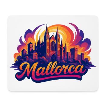 Mallorca Skyline – Epic Colorful Silhouette - Mouse Pad (horizontal) - white - Front