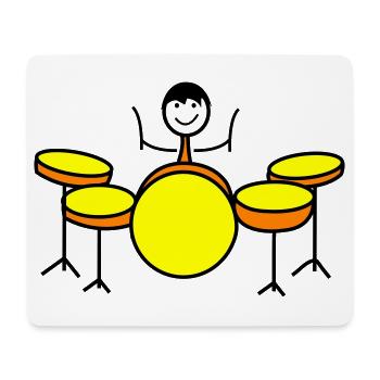 Trommel Drumset Drummer - Mousepad (Querformat) - Weiß - Vorne