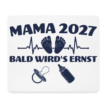 Werdende Mama 2027 Bald wird's ernst - Mousepad (Querformat) - Weiß - Vorne