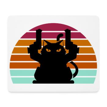 Cat Gun - Mousepad (Querformat) - Weiß - Vorne