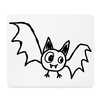 Niedliche Halloween-Fledermaus im Kritzelstil - Mousepad (Querformat) - Weiß - Vorne