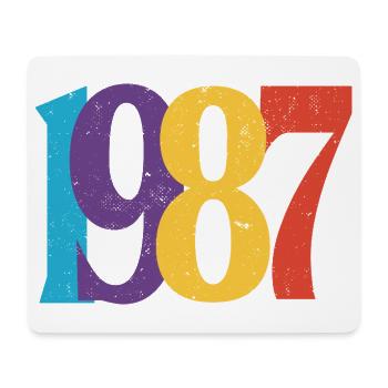 Geboren 1987 Geburtstagsgeschenk Geburtstag 87 - Mousepad (Querformat) - Weiß - Vorne