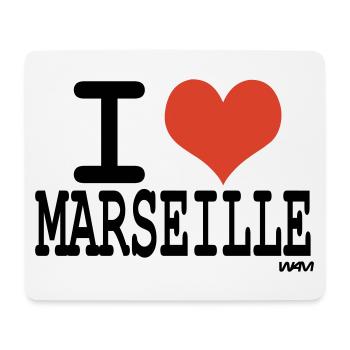 i love Marseille - couleurs personnalisables - Tapis de souris (format paysage) - blanc - Devant
