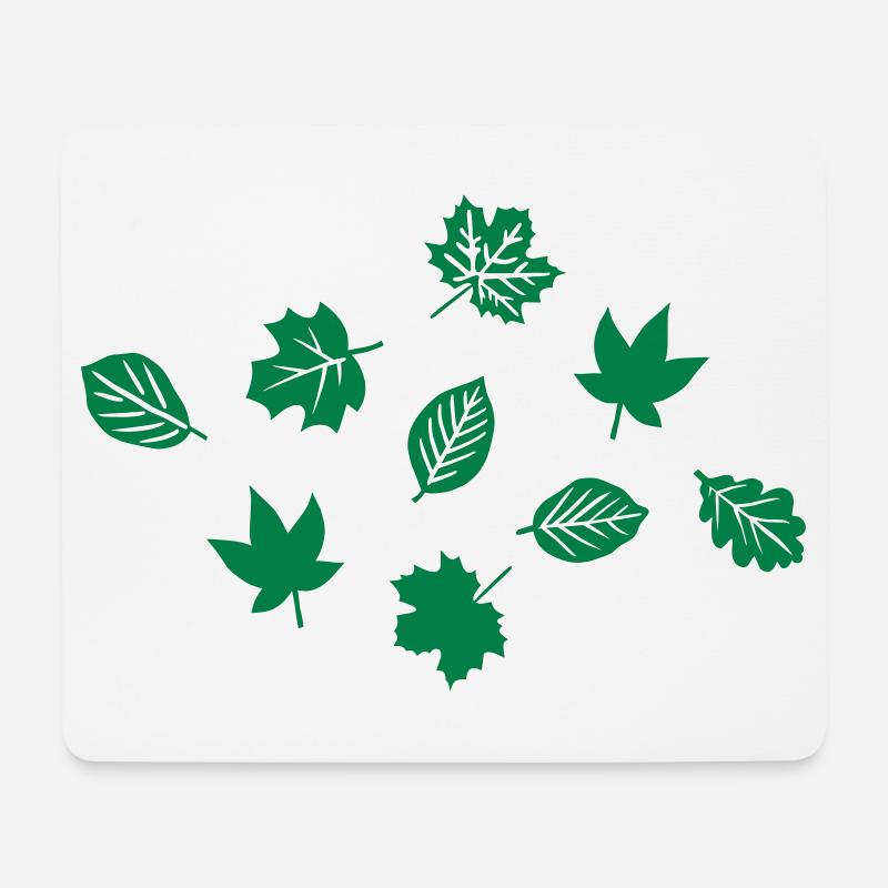 Grüne Blätter, einfärbbar - Mousepad (Querformat) - Weiß