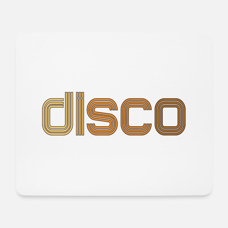 Disco Neon Line Logo - Mouse Pad (horizontal) - white