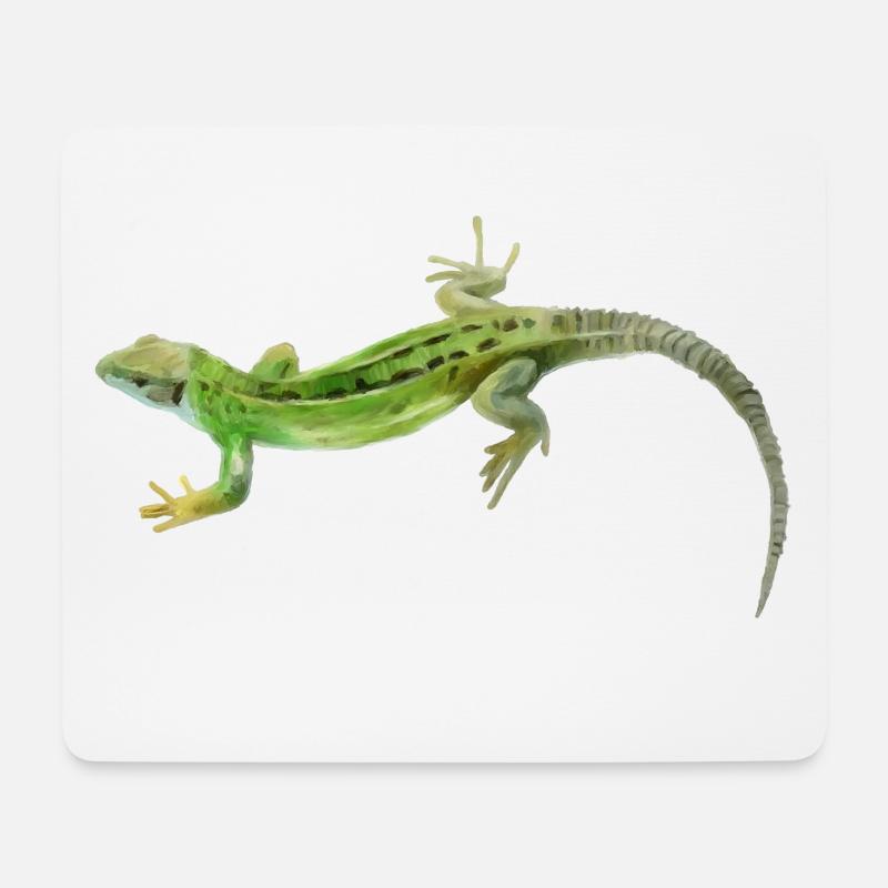 Gecko Green Pattern - Mouse Pad (horizontal) - white