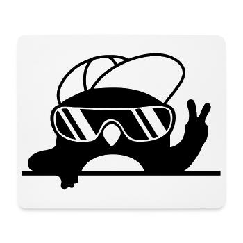 Signe de paix cool pingouin signe de main - Tapis de souris (format paysage) - blanc - Devant