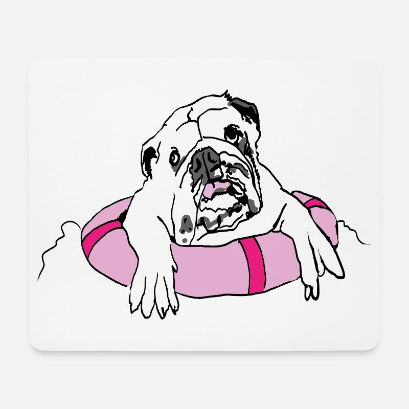 Bouledogue français - Tapis de souris (format paysage) - blanc