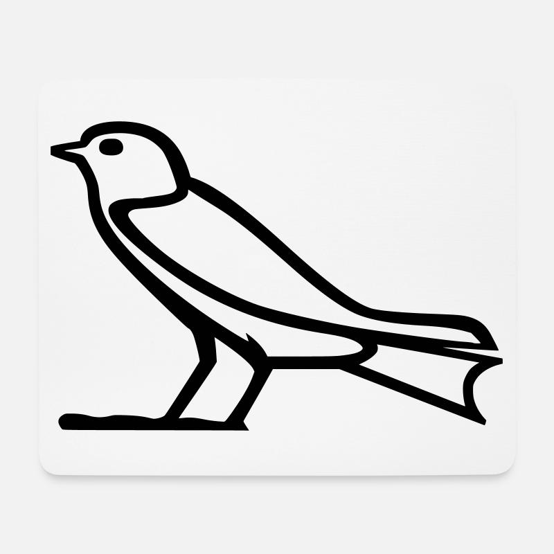 Bird hieroglyph - Mouse Pad (horizontal) - white