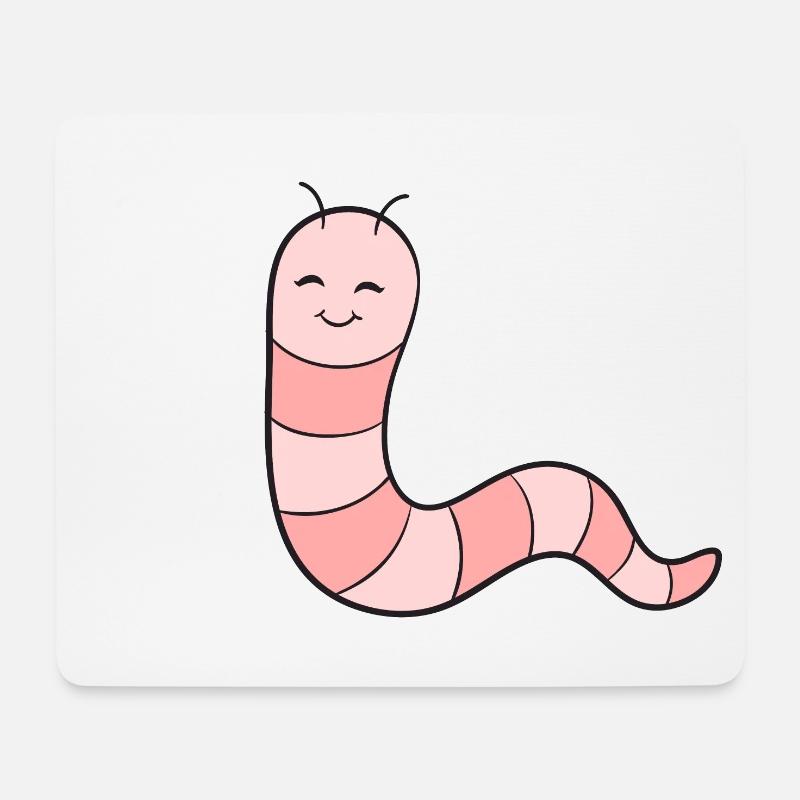 Wurm Regenwurm - Mousepad (Querformat) - Weiß