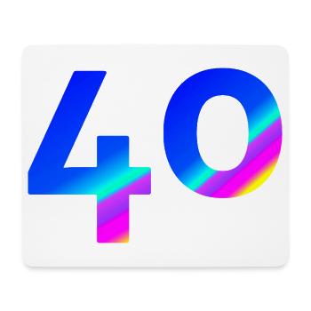 feiern, 40 blauer farbverlauf mit bunten Farben - Mousepad (Querformat) - Weiß - Vorne